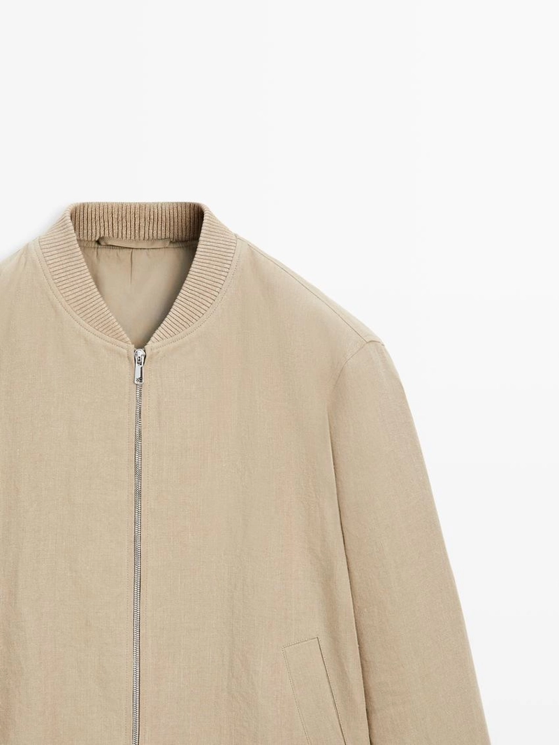 Куртка-бомбер из льна