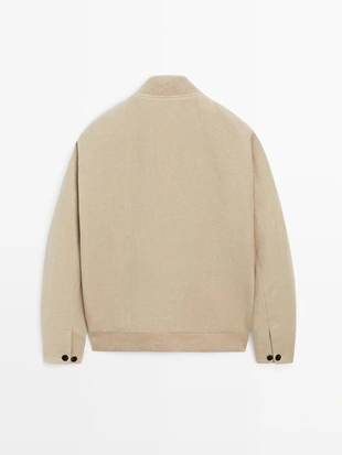 Куртка-бомбер из льна- Заказать в России