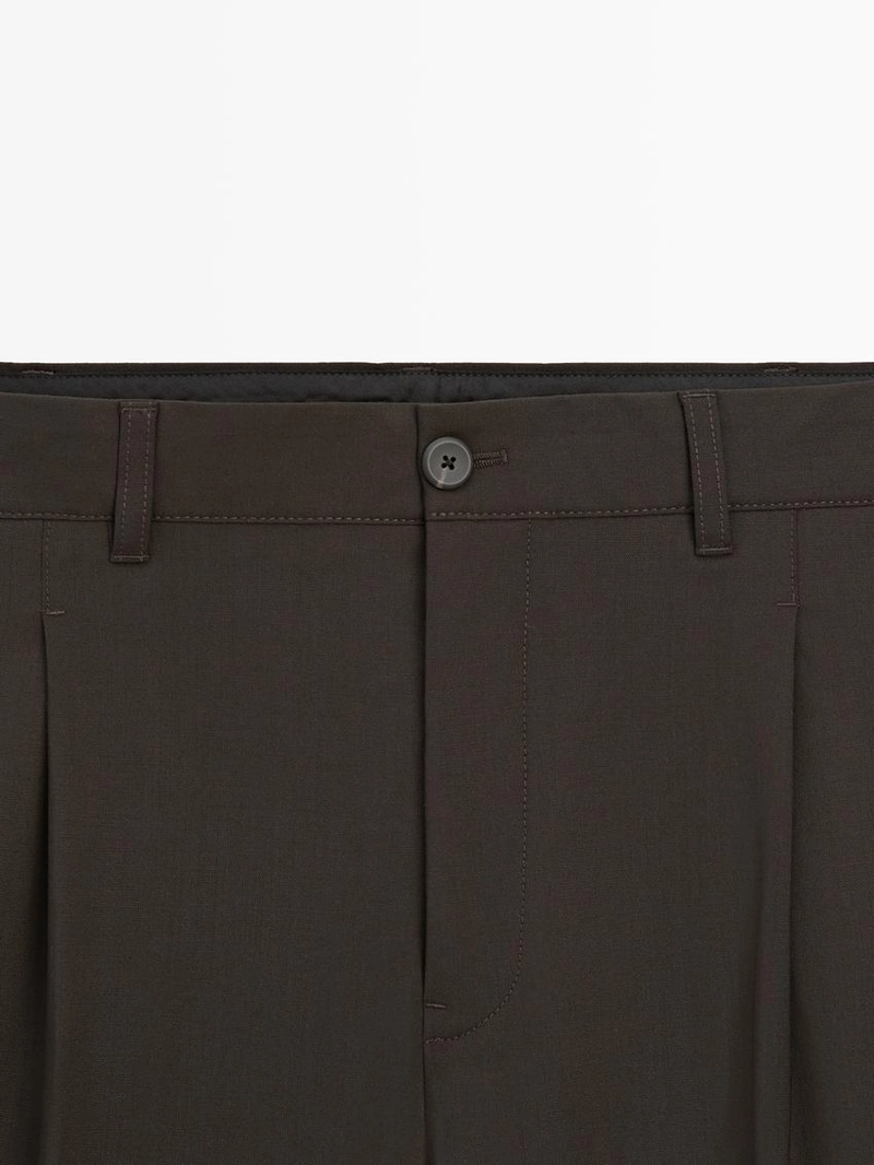 Брюки из шерстяной смеси свободного кроя