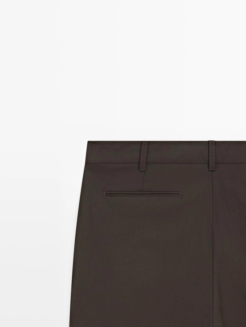 Брюки из шерстяной смеси свободного кроя