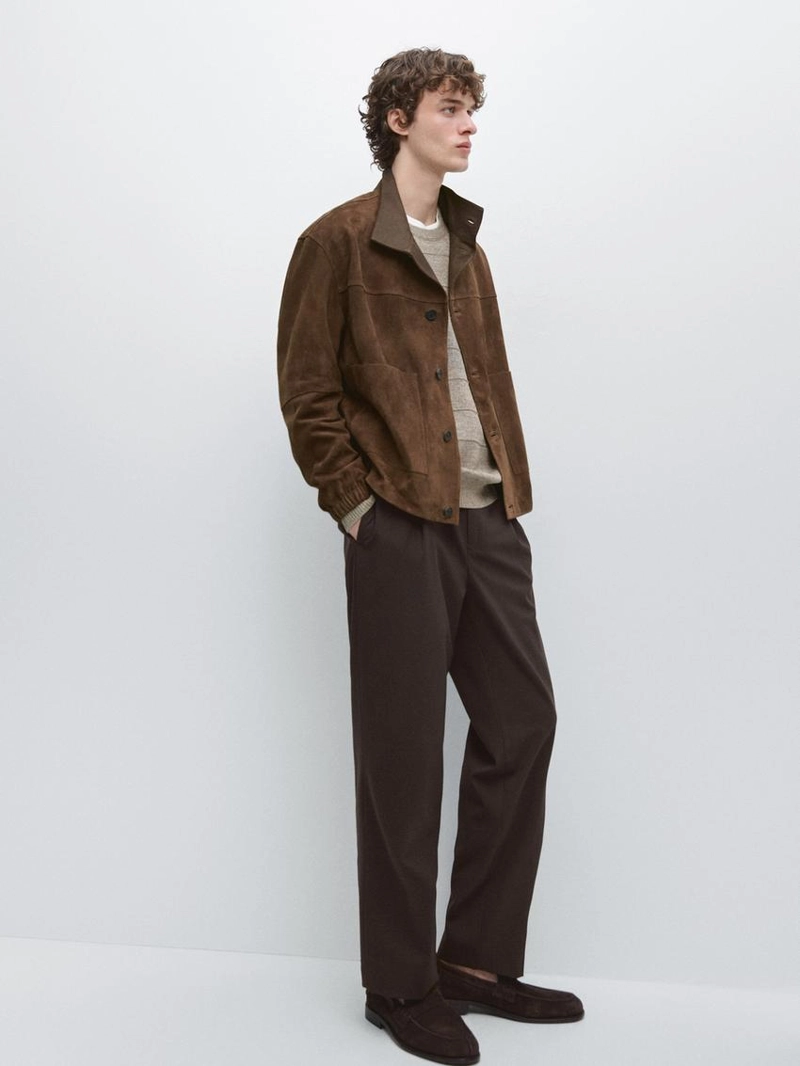 Брюки из шерстяной смеси свободного кроя