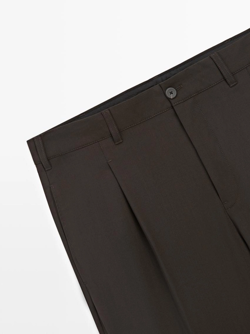 Брюки из шерстяной смеси свободного кроя