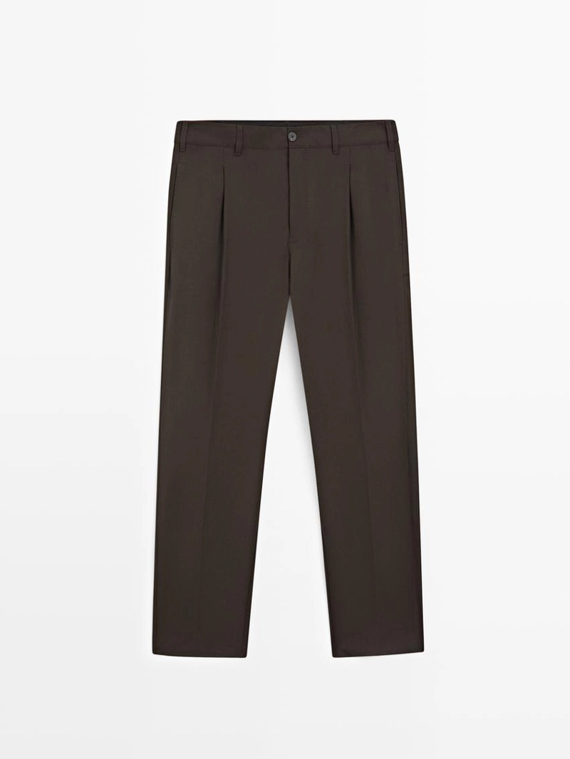 Брюки из шерстяной смеси свободного кроя