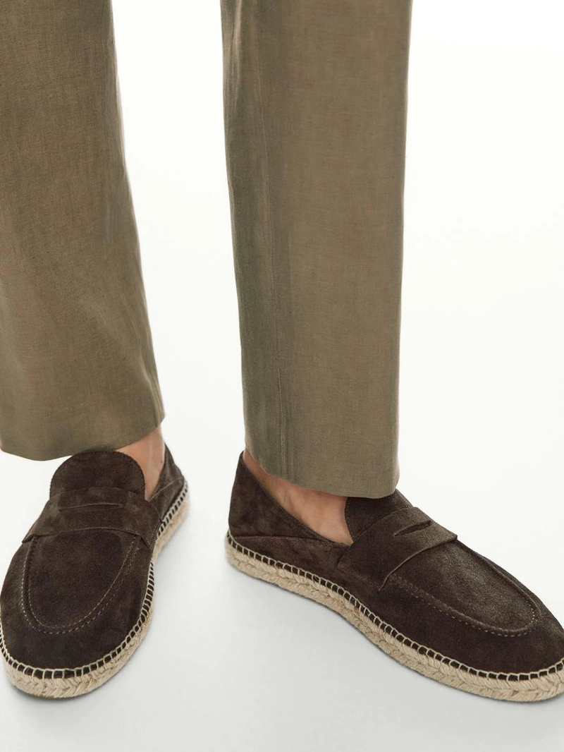 Эспадрильи из деликатной кожи с лоферами