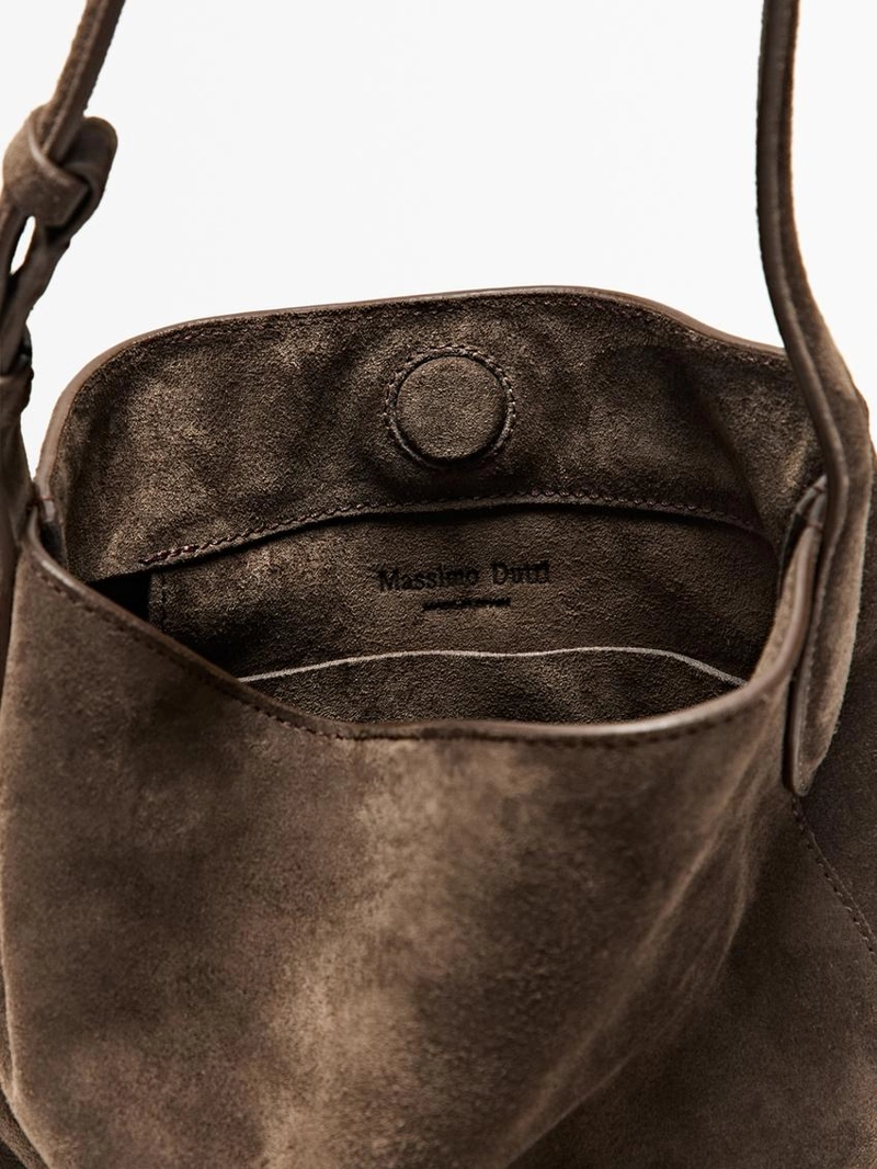 Мини-сумка из кожи и замши