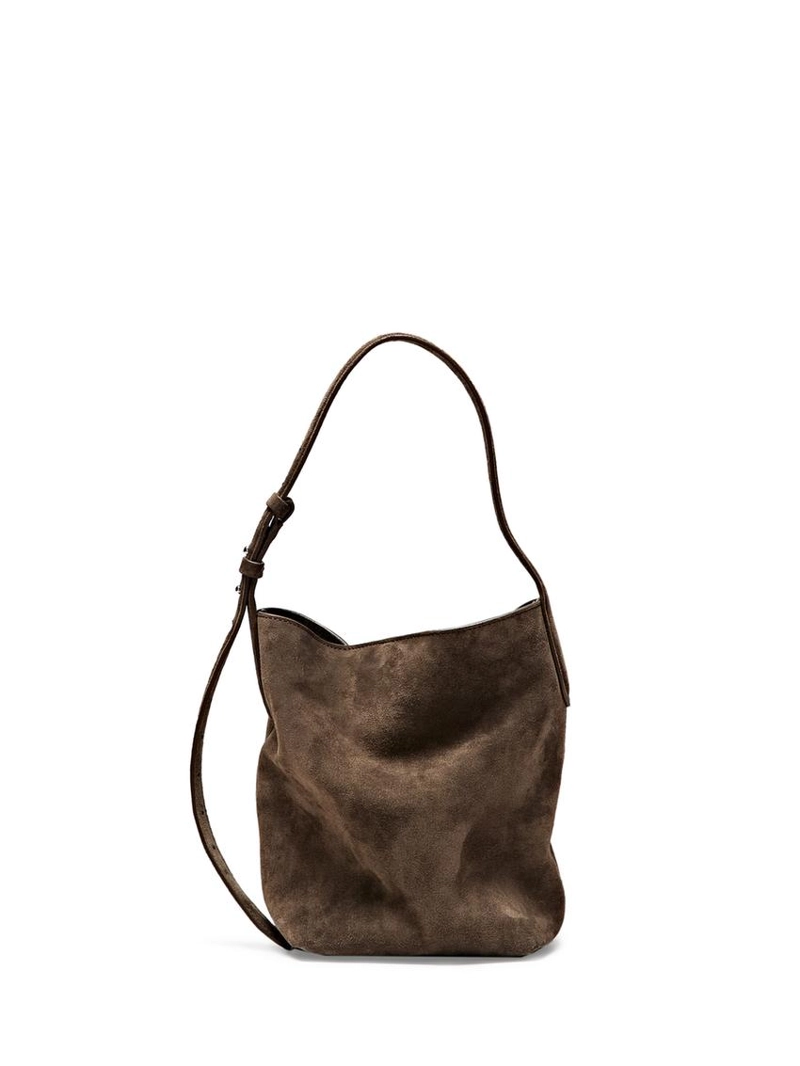 Мини-сумка из кожи и замши