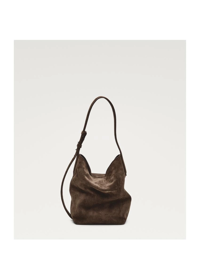 Мини-сумка из кожи и замши