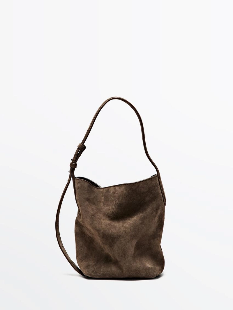 Мини-сумка из кожи и замши