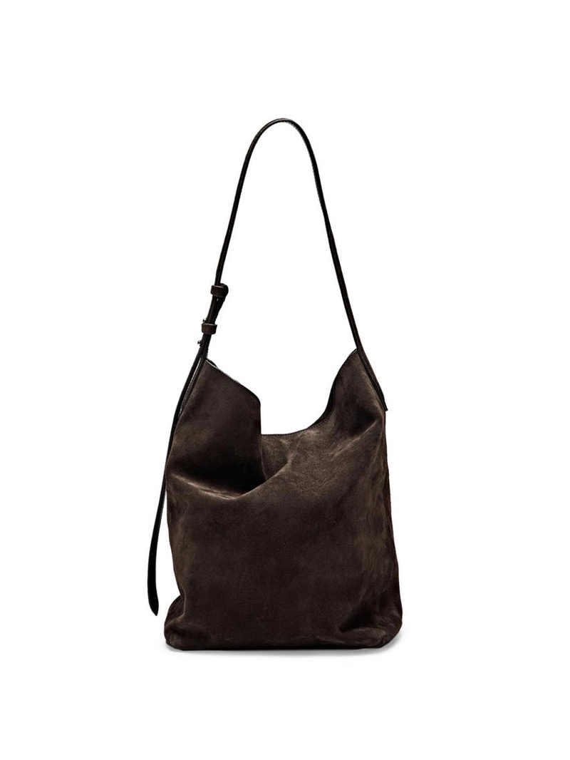 Сумка-ведро из замши натуральной кожи