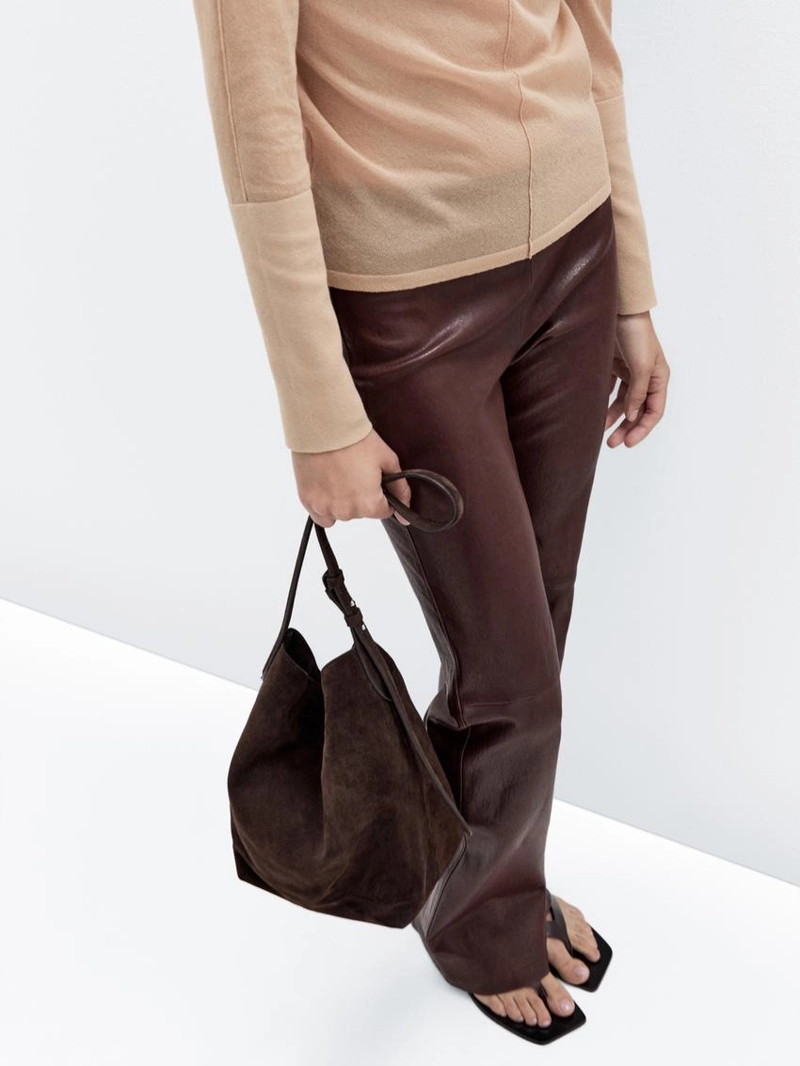 Сумка-ведро из замши натуральной кожи