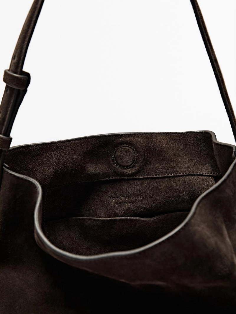 Сумка-ведро из замши натуральной кожи