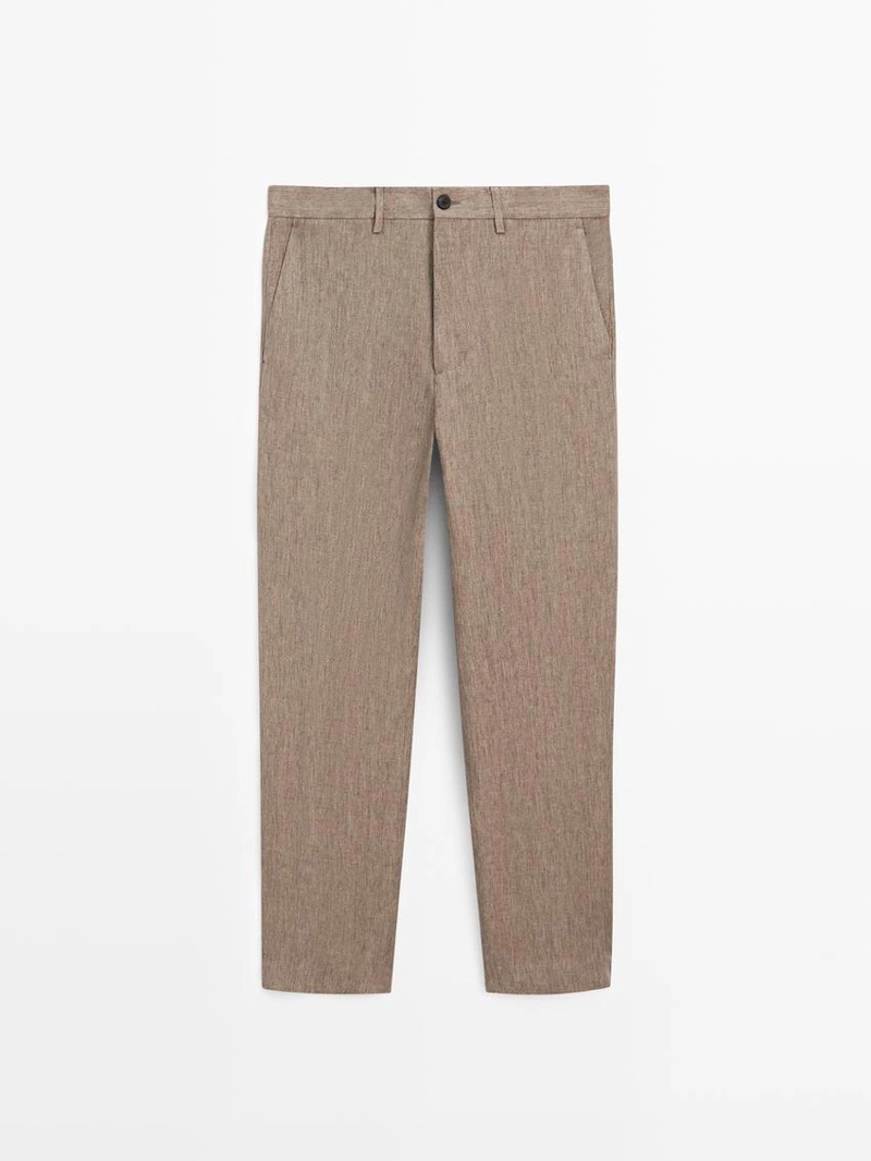 Брюки костюмные из льна