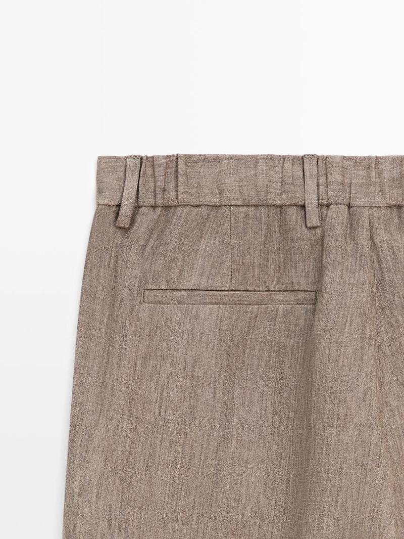 Брюки костюмные из льна