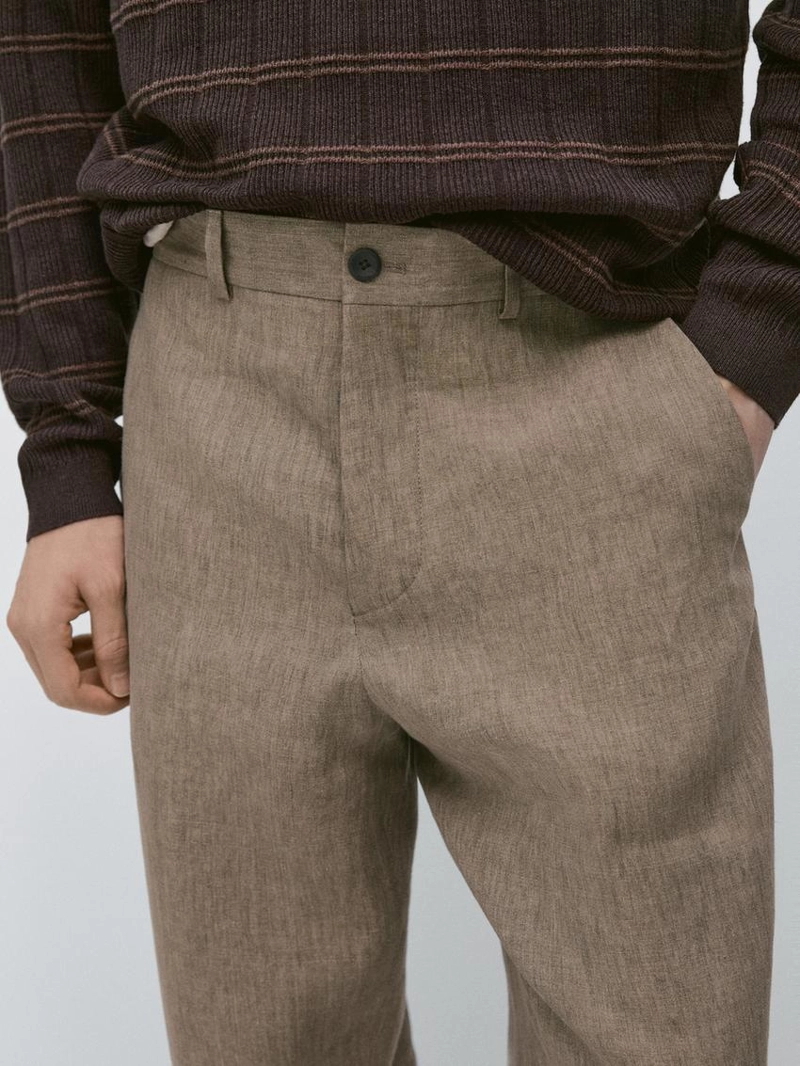 Брюки костюмные из льна