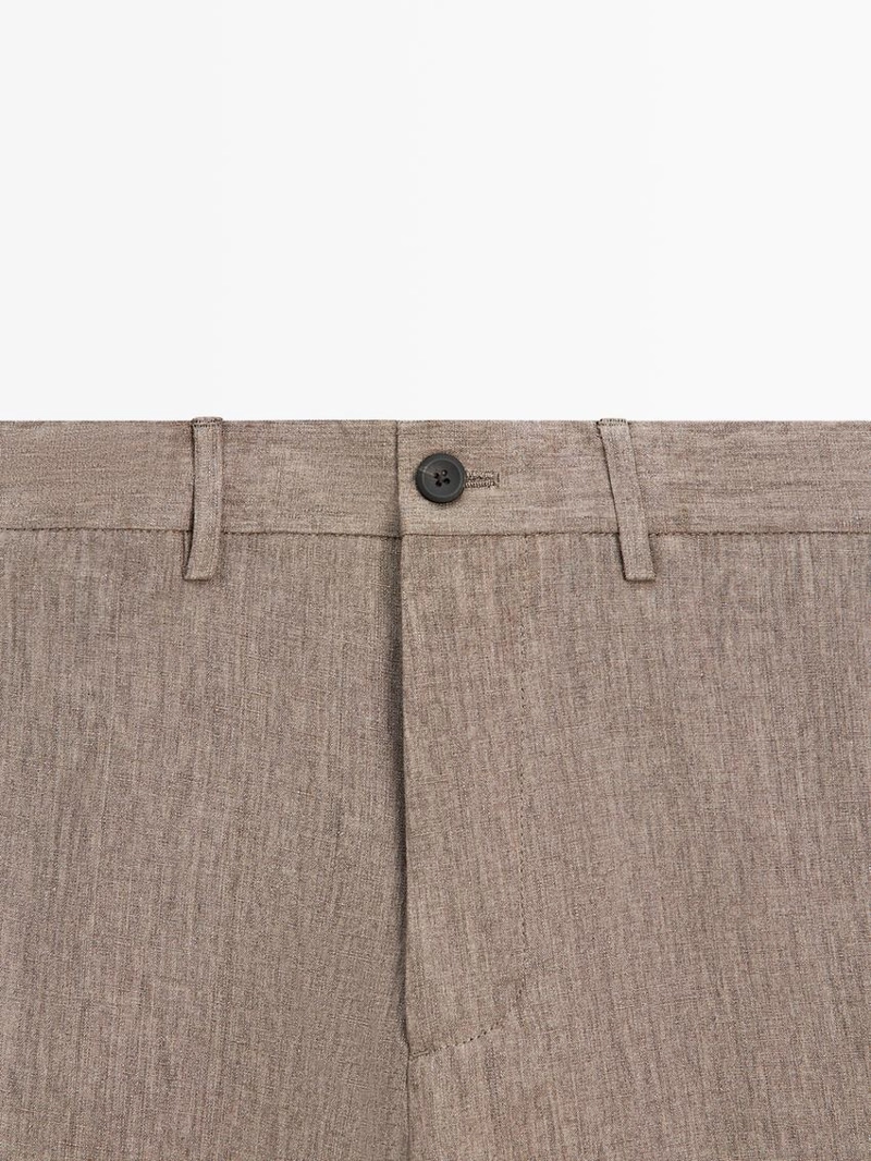 Брюки костюмные из льна