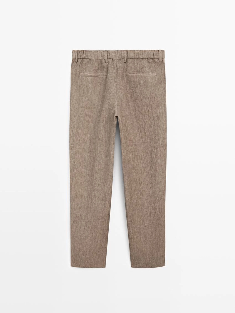 Брюки костюмные из льна