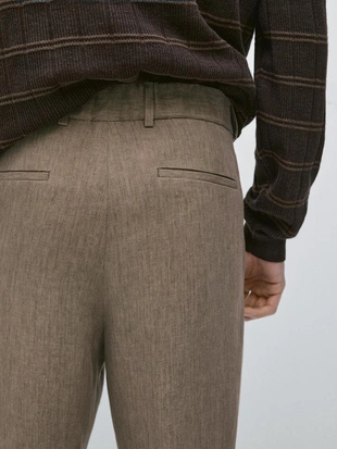 Брюки костюмные из льна- Заказать в России