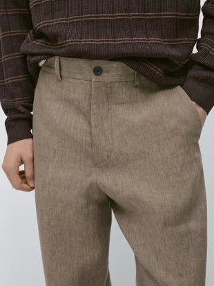 Брюки костюмные из льна- Заказать в России