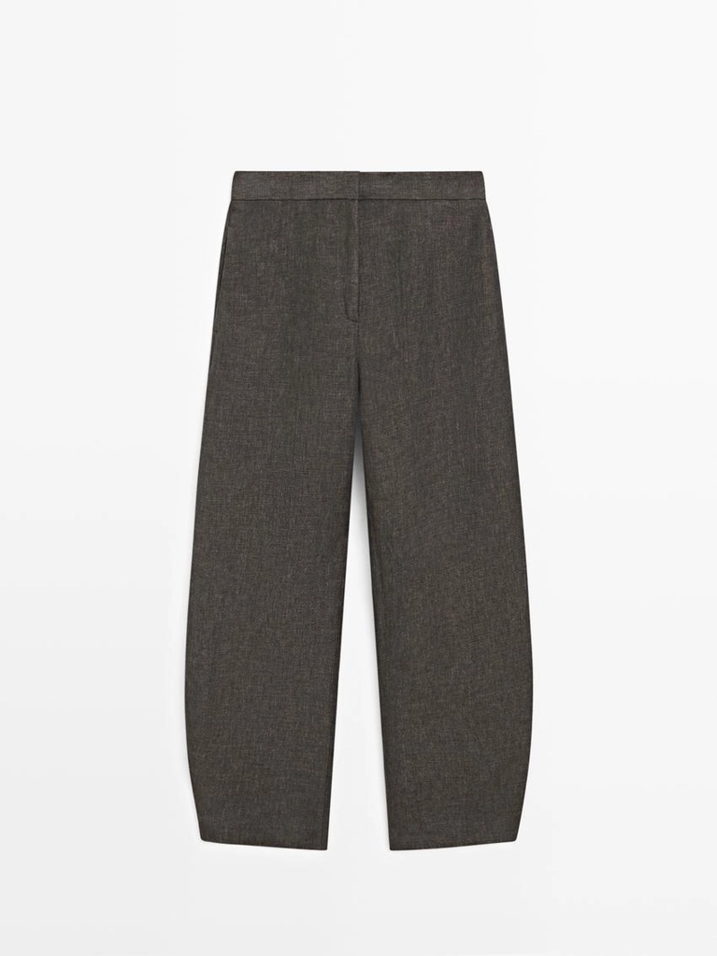 Льняные брюки прямого кроя