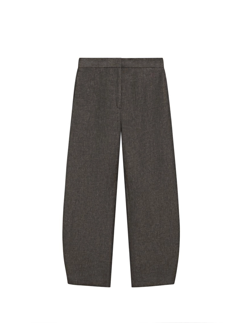 Льняные брюки прямого кроя