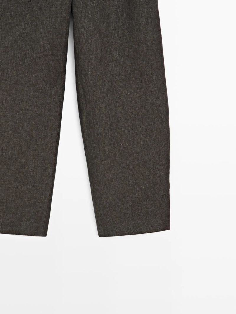 Льняные брюки прямого кроя