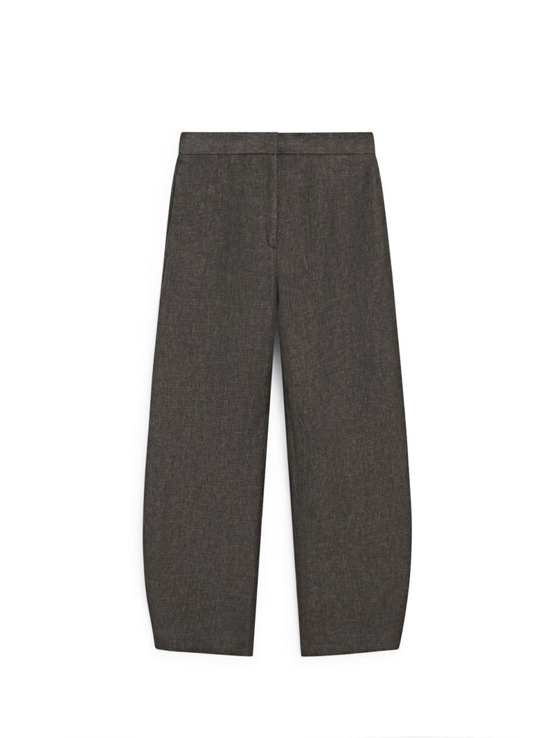 Льняные брюки прямого кроя