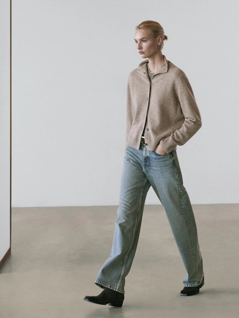 Кардиган из шерсти с высоким воротом