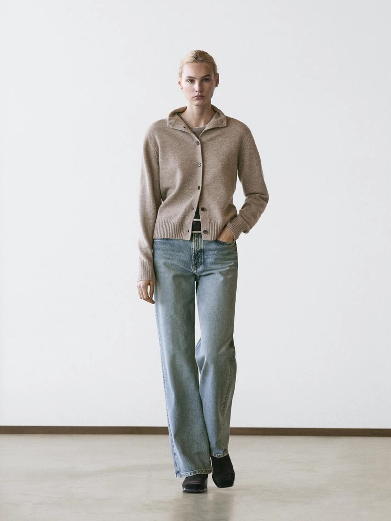 Кардиган из шерсти с высоким воротом