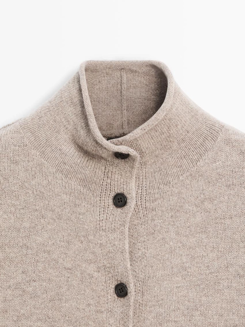 Кардиган из шерсти с высоким воротом