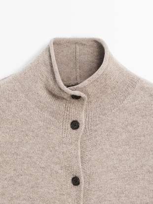 Кардиган из шерсти с высоким воротом- Заказать в России