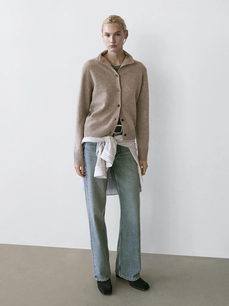 Кардиган из шерсти с высоким воротом