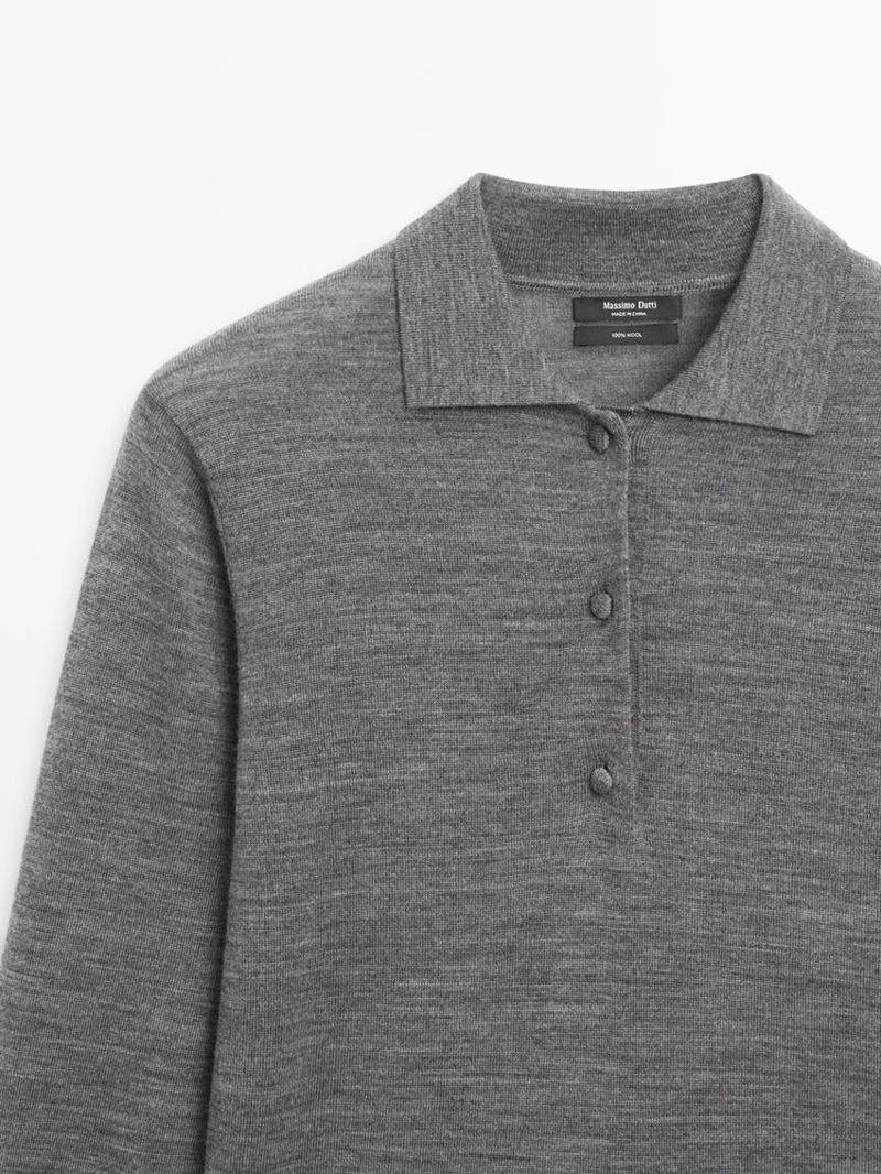 Свитер-поло из шерсти