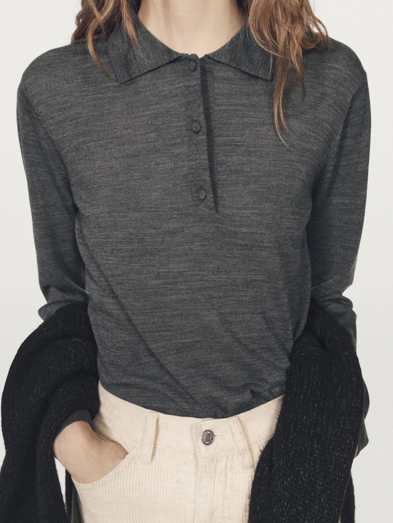 Свитер-поло из шерсти