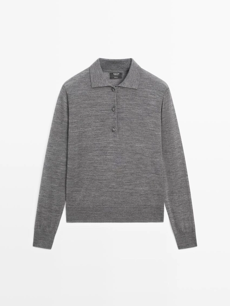 Свитер-поло из шерсти