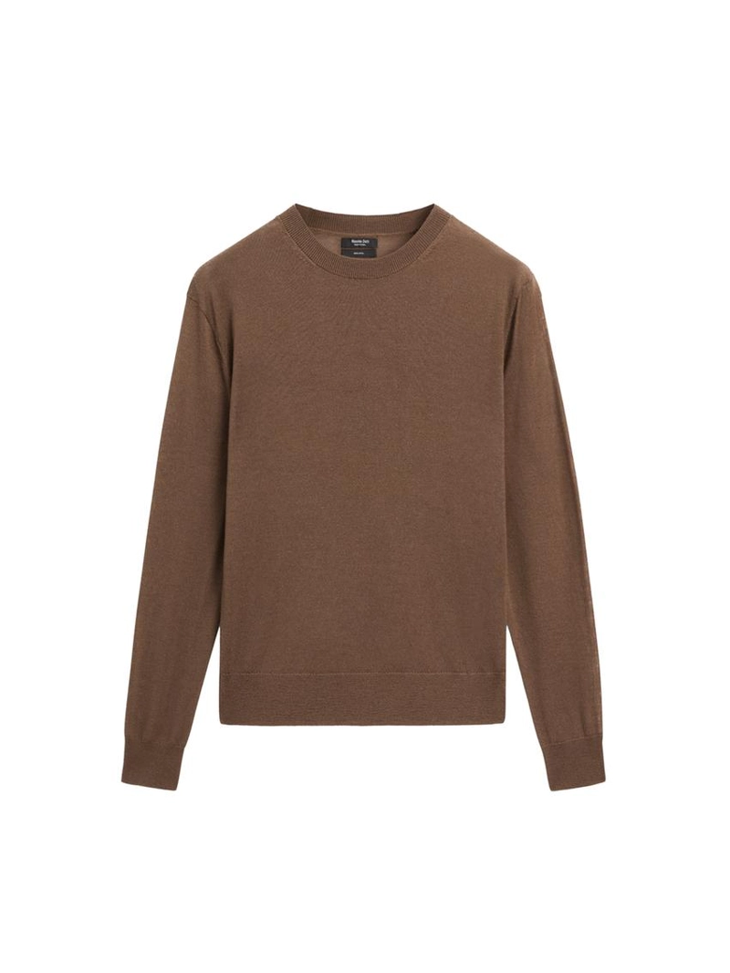 Свитер из тонкой шерсти с круглым вырезом