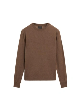 Свитер из тонкой шерсти с круглым вырезом- Заказать в России