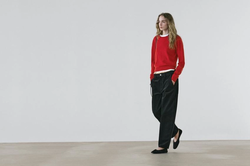 Вязанный свитер с круглым вырезом из шерстяной смеси