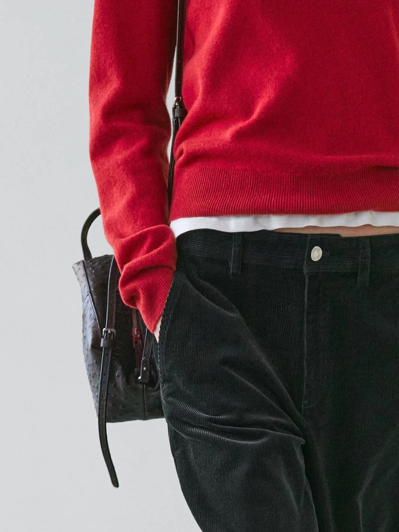 Вязанный свитер с круглым вырезом из шерстяной смеси