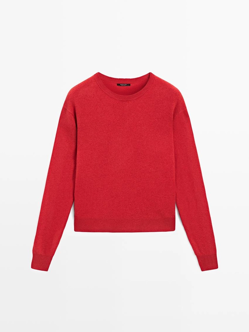 Вязанный свитер с круглым вырезом из шерстяной смеси