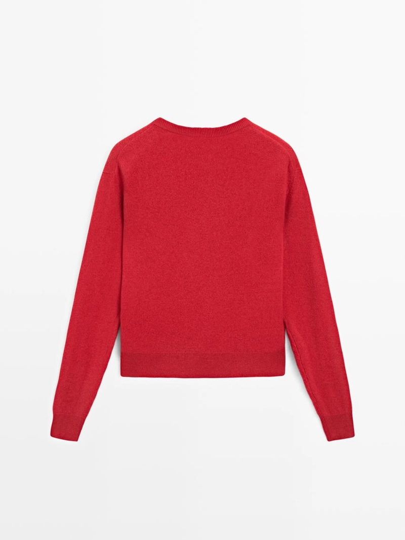 Вязанный свитер с круглым вырезом из шерстяной смеси