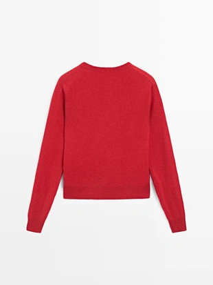 Вязанный свитер с круглым вырезом из шерстяной смеси- Заказать в России