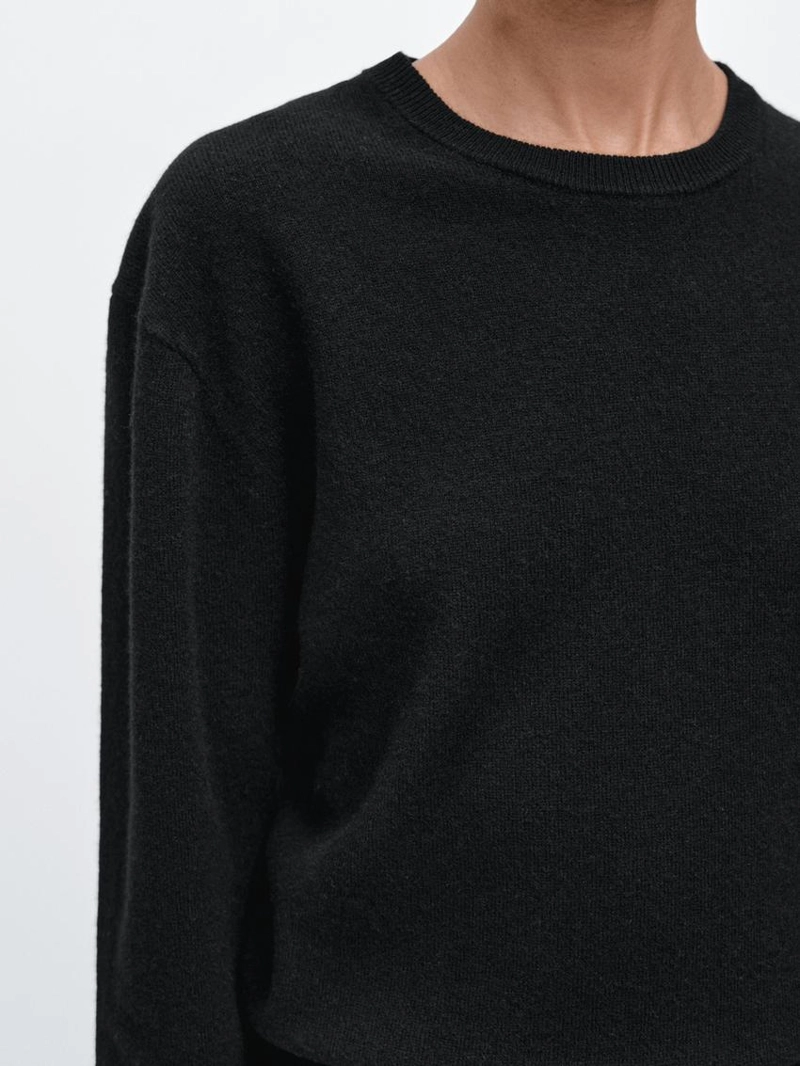 Кофта вязаная с круглым вырезом из шерсть смеси