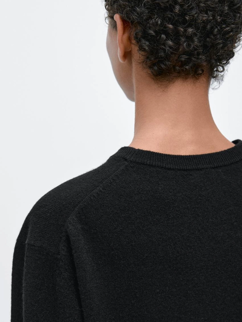 Кофта вязаная с круглым вырезом из шерсть смеси