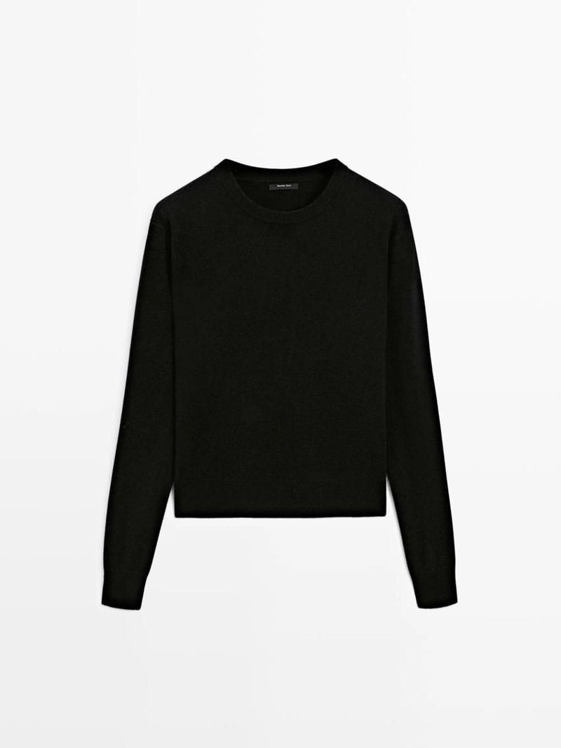 Кофта вязаная с круглым вырезом из шерсть смеси