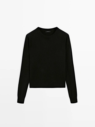 Кофта вязаная с круглым вырезом из шерсть смеси- Заказать в России