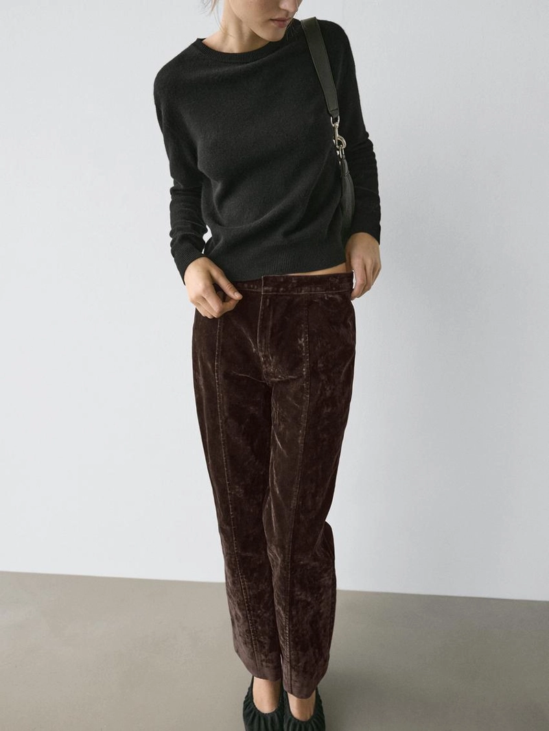 Кофта вязаная с круглым вырезом из шерсть смеси