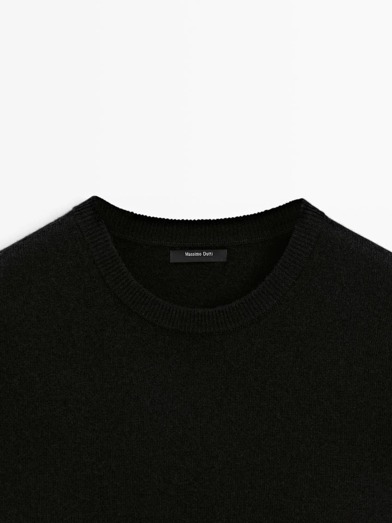 Кофта вязаная с круглым вырезом из шерсть смеси