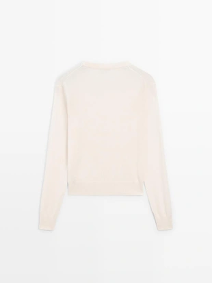 Свитер из шерстяной смеси с круглым вырезом- Заказать в России