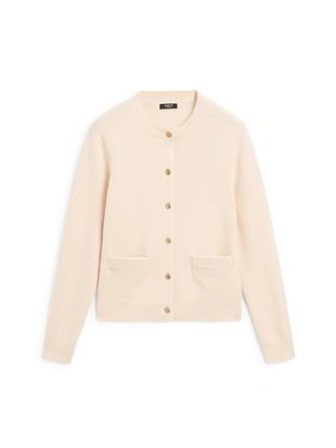 Кардиган из вязаного полотна с пуговицами из золота- Заказать в России