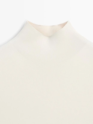 Платье миди с комбинированным трикотажем- Заказать в России